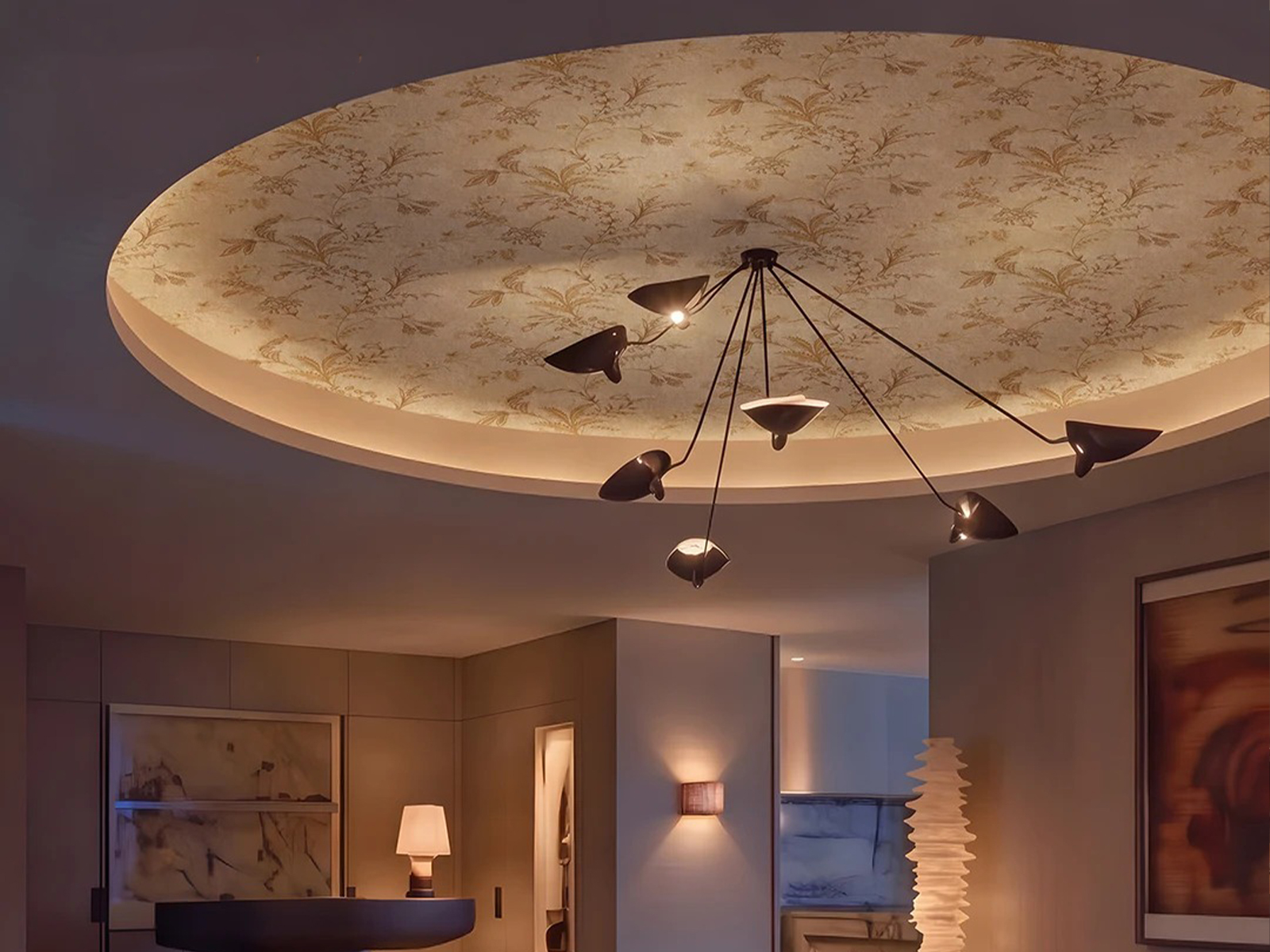 香港沙田天花牆布效果 輕奢獨有質感 奧壁森 AOBISEN Sha Tin Hong Kong Ceiling Wallcovering Light Luxury Texture