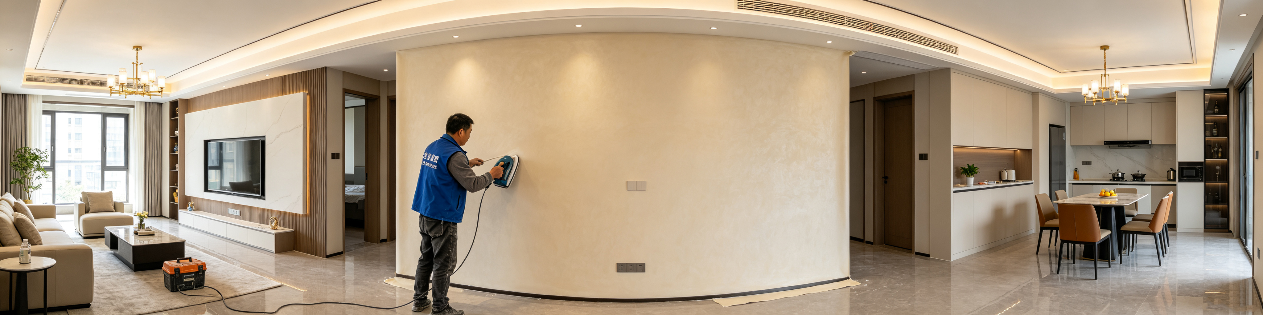 奧壁森 AOBISEN 熱燙無膠牆布 施工效果 Heat-Bond No-Glue Wallcovering Installation